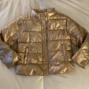 Janie and Jack Metallic Puffer Coat